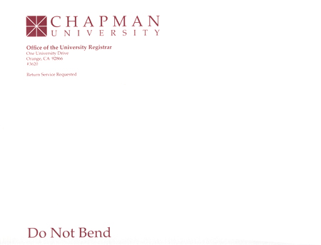 Chapman University diploma mailer